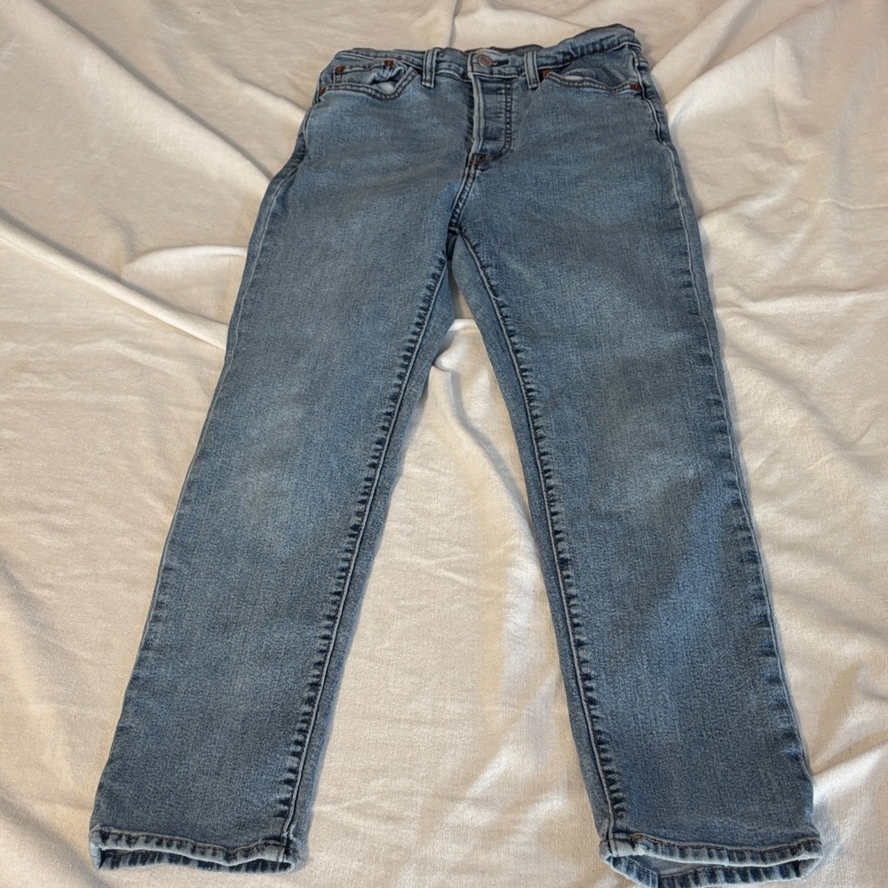 Levi's Wedgie Straight Leg Button Fly Woman’s Jeans - Medium Blue W27 L28